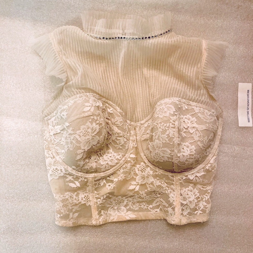 COPY - Victoria’s Secret bridal collection lace, high neck bra with rhinestones…